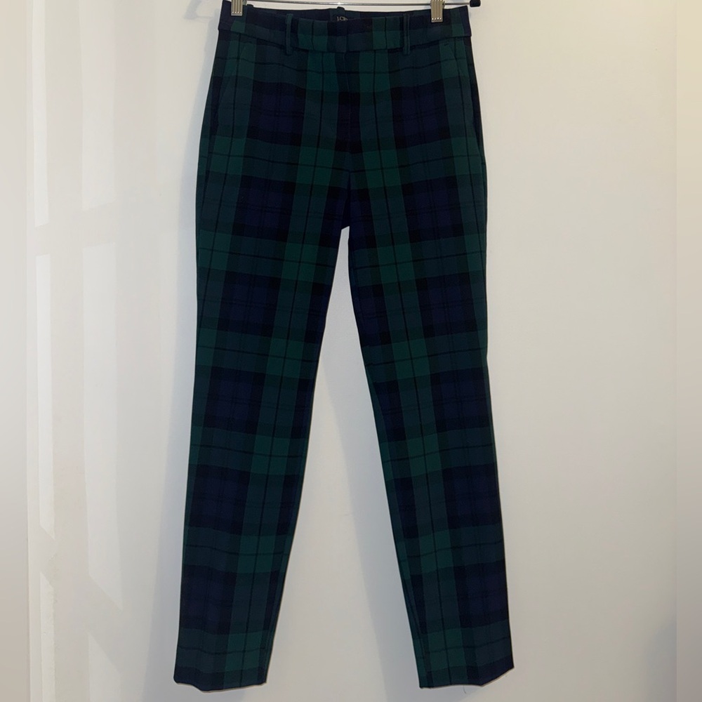 J.Crew Ruby Plaid Dress Pants Size 6 Black Watch Tartan - Picture 4 of 12